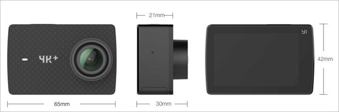 YI 4K+のサイズは従来のYI 4Kと同じサイズ。