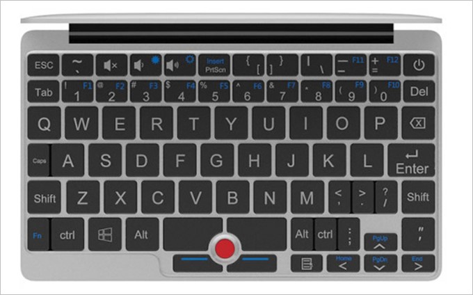 小型ながらキーボードに加えマウスポイントが備わっているGPD Pocket