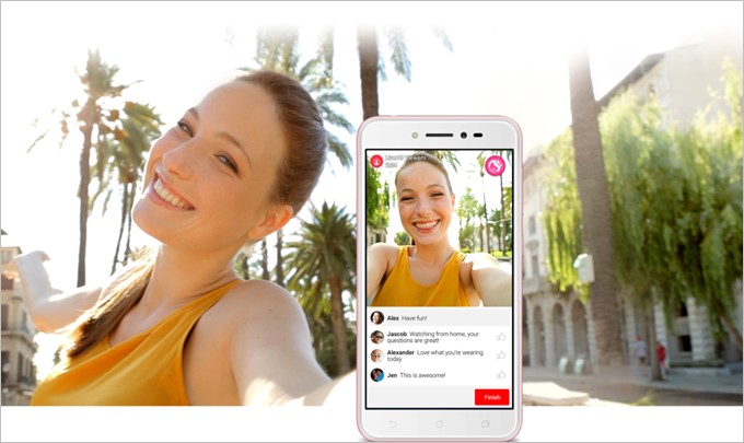 ZenFone Liveはリアルタイムで映像を美しく加工できる美人エフェクトLiveに対応した製品