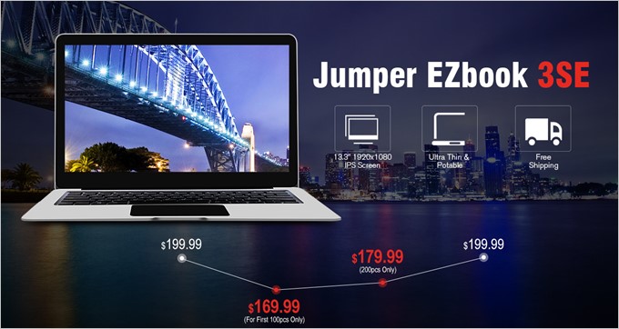 Jumper EZbook 3SEの発売記念キャンペーンがGeekbuyingで開催中