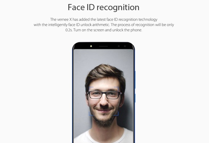 Vernee Xは顔認証を利用できるので画面に顔を向けるだけでロック解除が可能です。