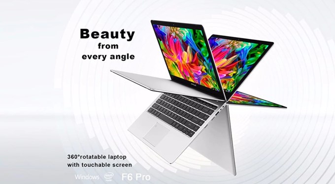 Teclast F6 Pro Notebookはディスプレイがクルリと回転してタブレット形状で利用できます