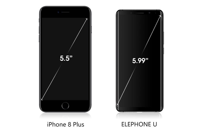 Elephone UとElephone U Proは18:9ディスプレイを採用しているのでコンパクトですが16:9と比較して大画面で多くの情報量を表示出来ます。