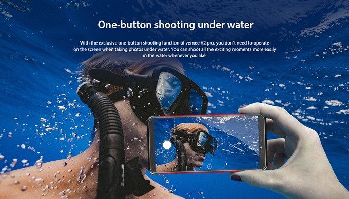 Vernee V2 Proは防水性能が高いので水中での撮影にも対応！