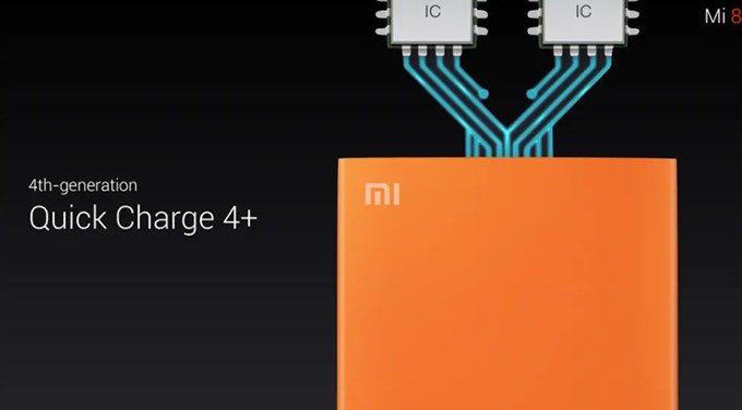 Xiaomi Mi 8はQuickCharge 4+に対応しています。
