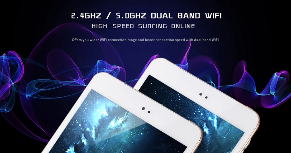 Alfawise TabのWi-Fiはデュアルバンドで5GHz帯も利用可能です。