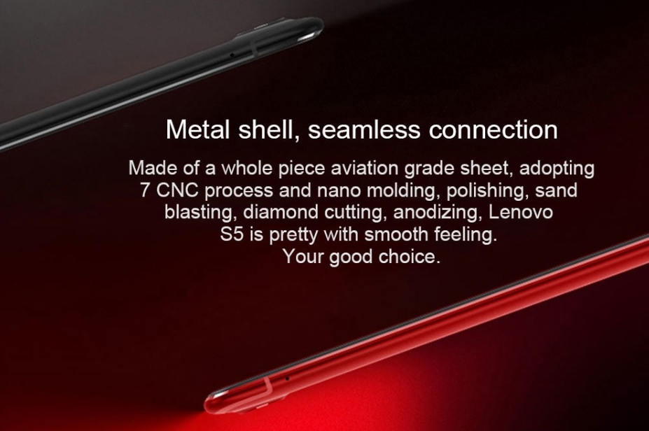Lenovo S5は安価ですが高品質なメタルボディーを採用しています。