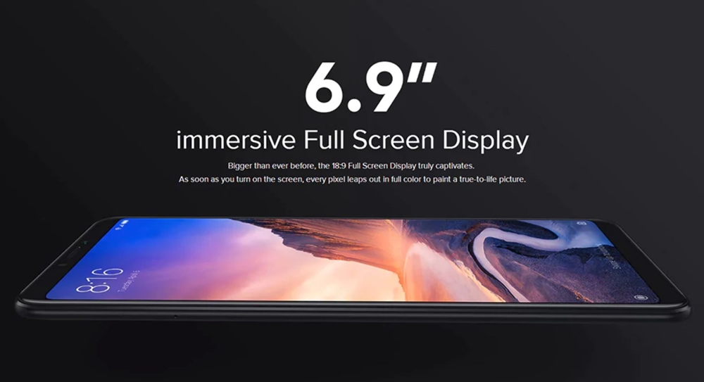 Xiaomi Mi Max 3は6.9型ディスプレイを搭載。