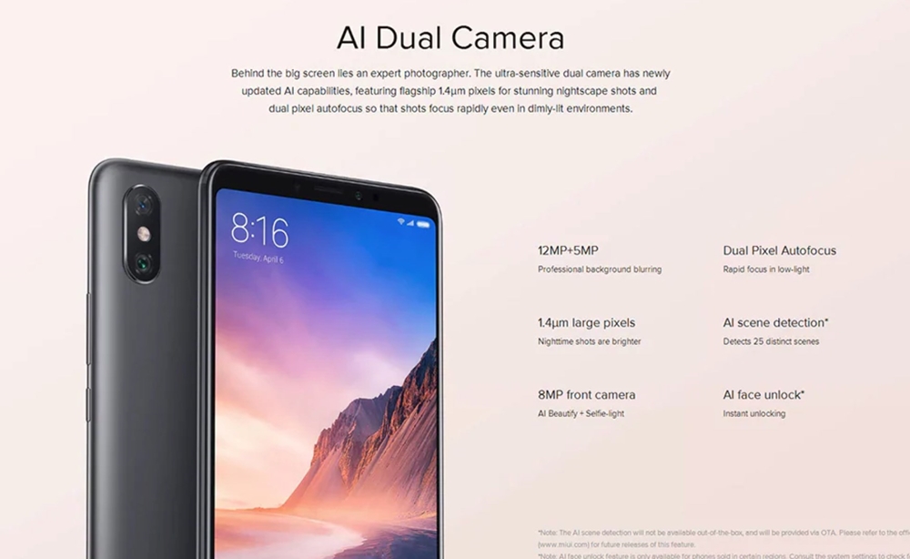 Xiaomi Mi Max 3はAIカメラを搭載。