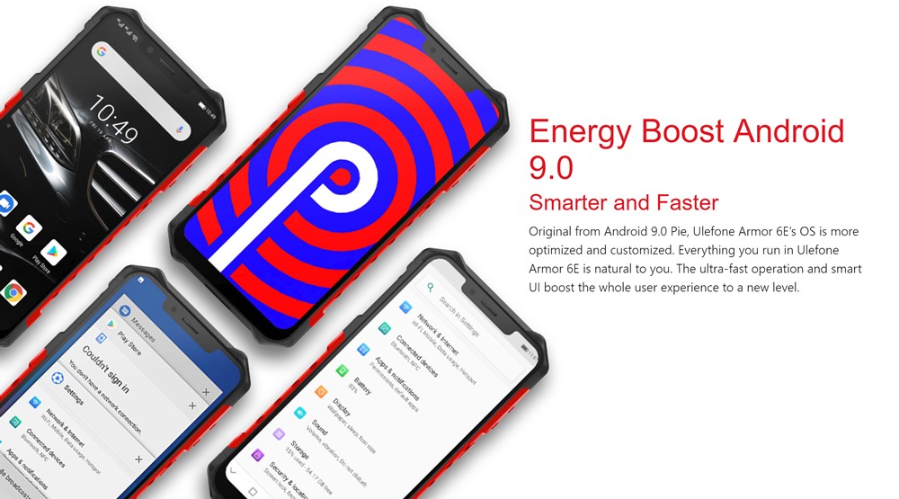 Ulefone Armor 6EはAndroid 9を搭載