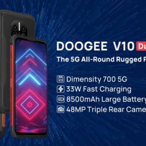 「DOOGEE V10 5G」発売！ワイヤレス充電、冷却システム、温度計搭載のタフネススマホ