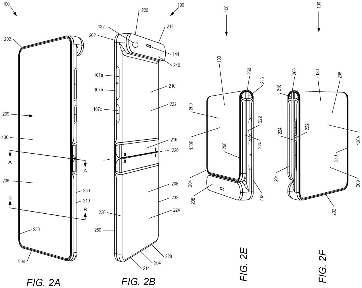 Motorola　フォルダブルスマートフォン　デザイン特許