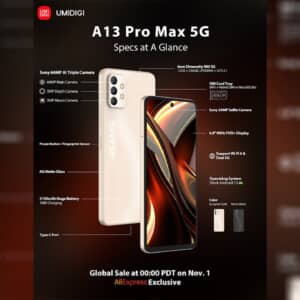 「UMIDIGI A13 Pro Max 5G」発表！メモリも容量も激盛りなミドルハイスマホ！