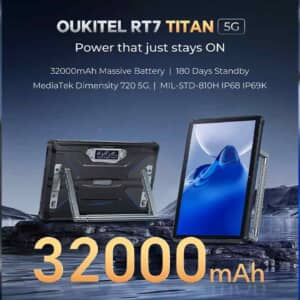 OUKITEL RT7 Titan 5Gのスペック・対応バンドまとめ！怪物級32,000mAhバッテリー搭載タブレット