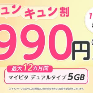 mineoの音声通話プランで最大12ヶ月割引開始！5GBは月額990円！