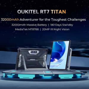 OUKITEL RT7 Titan 4Gのスペック・対応バンドまとめ！32,000mAhバッテリー、暗視カメラ、急速逆充電対応のタフネスタブレット！