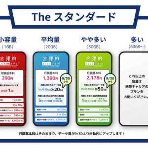 めっちゃ安い。日本通信の合理的プランでデータ増量。20GB+5分かけ放題は月額1,390円