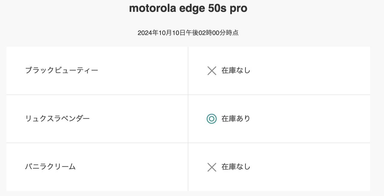 motorola edge 50s proの在庫