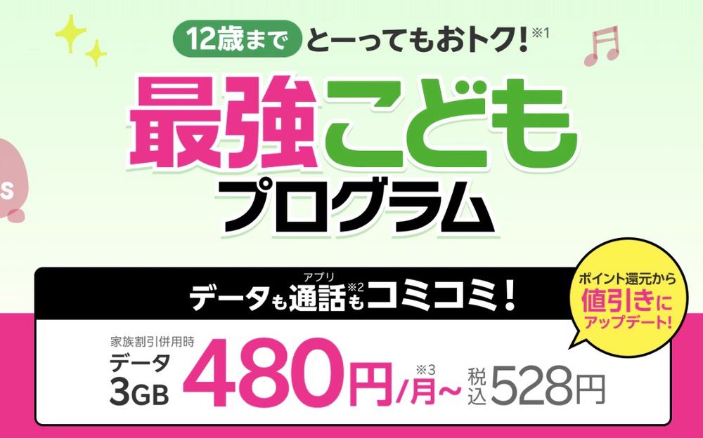 楽天モバイル 最強こどもプログラム