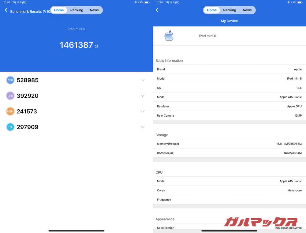iPad mini 2021（第6世代） antutu-07301002