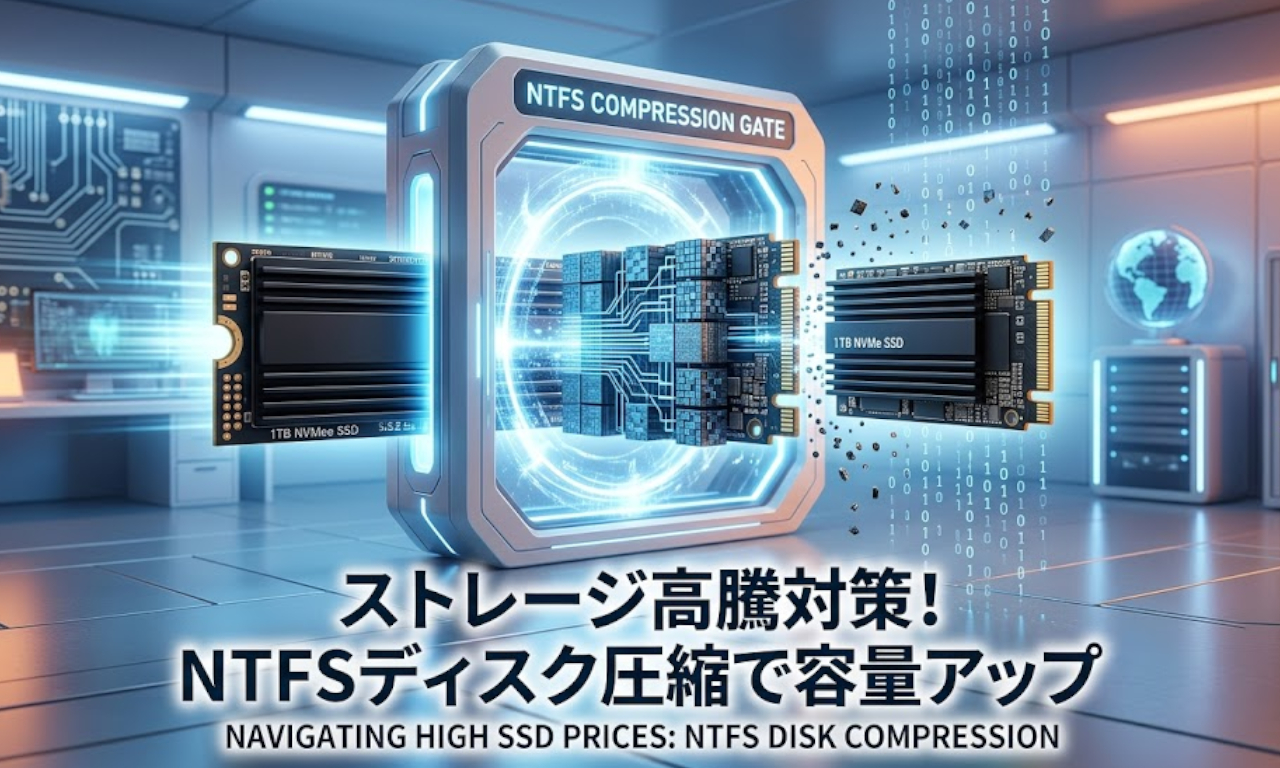 HDD・SSDの価格高騰がしばらく収まりそうに無い今だからこそ活用したいWindowsの「ディスク圧縮」機能