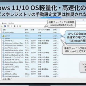 Windows 11世代のPCではOSを軽量化するためにサービスやレジストリ設定を変更する必要は無い