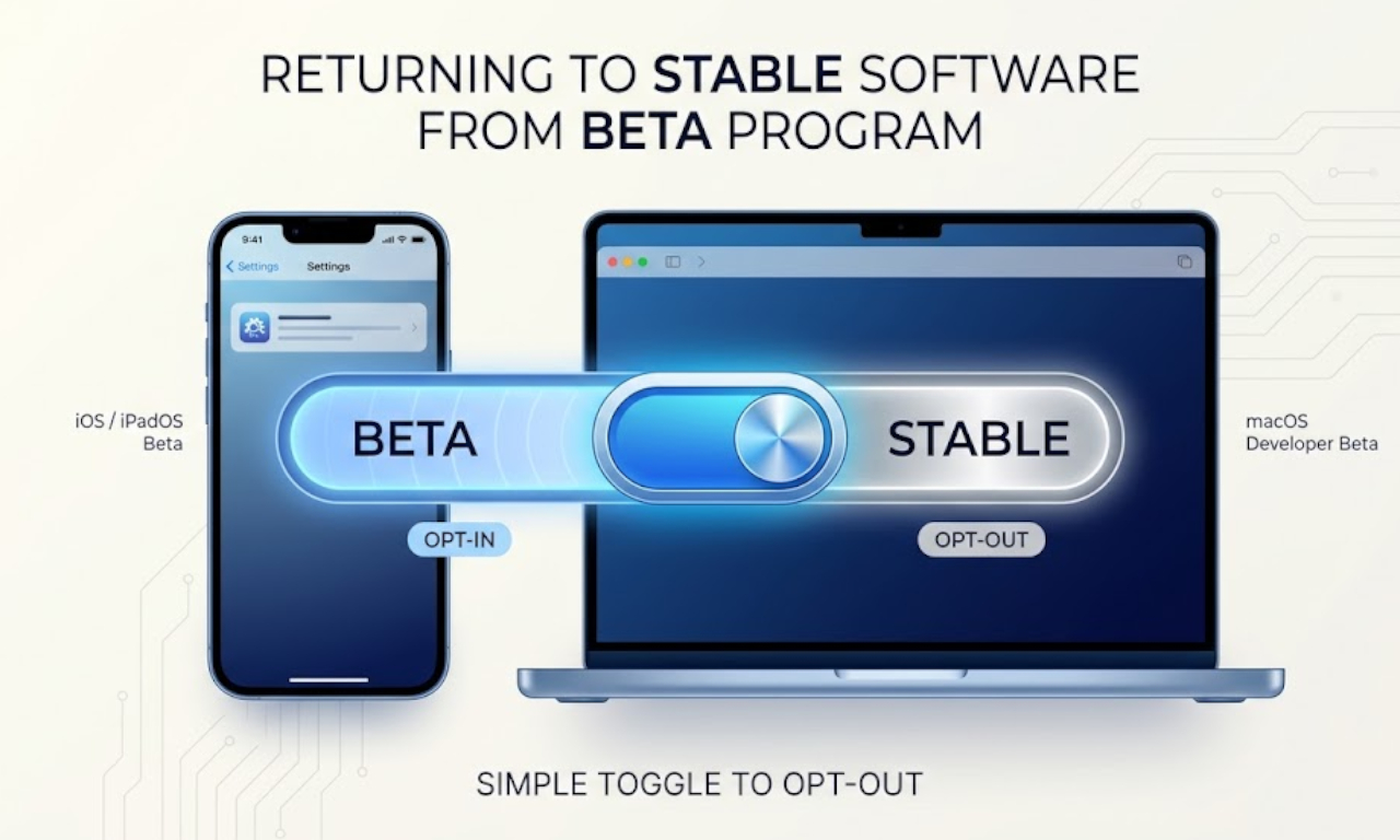 Apple Beta Software Programの参加をやめて安定版OS環境に戻すための手順を紹介いたします。