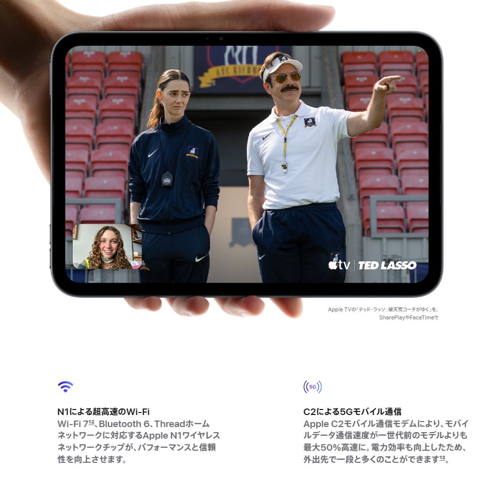 iPad mini（A20 Pro）のWi-Fi 7、Bluetooth 6.0、eSIM対応